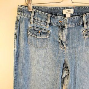 [Ann Taylor LOFT] Retro Front Flap Pockets Welt Back Pockets Denim Buttons Sz 10